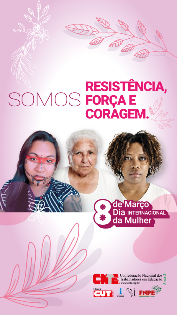 dia internacional da mulher post stories com logos