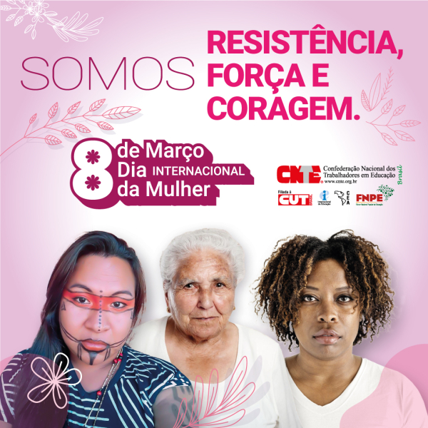 dia internacional da mulher post quadrado com logos