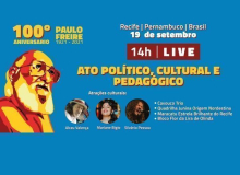 Acompanhe a live do Centenário de Paulo Freire - dia 19 de setembro