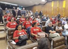 CNTE participa de ato no Congresso contra a Reforma da Previdência 