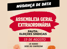 [RS] Assembleia do Sinprosm tem nova data: 15 de agosto